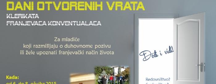 Dani otvorenih vrata klerikata OFM-a za mladiće