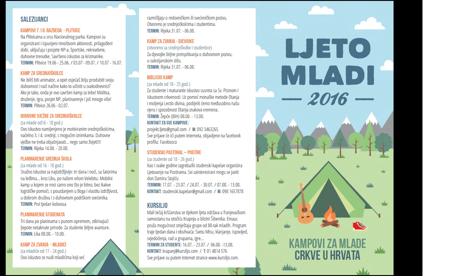 Prijavi se na kampove za mlade – LJETO 2016.