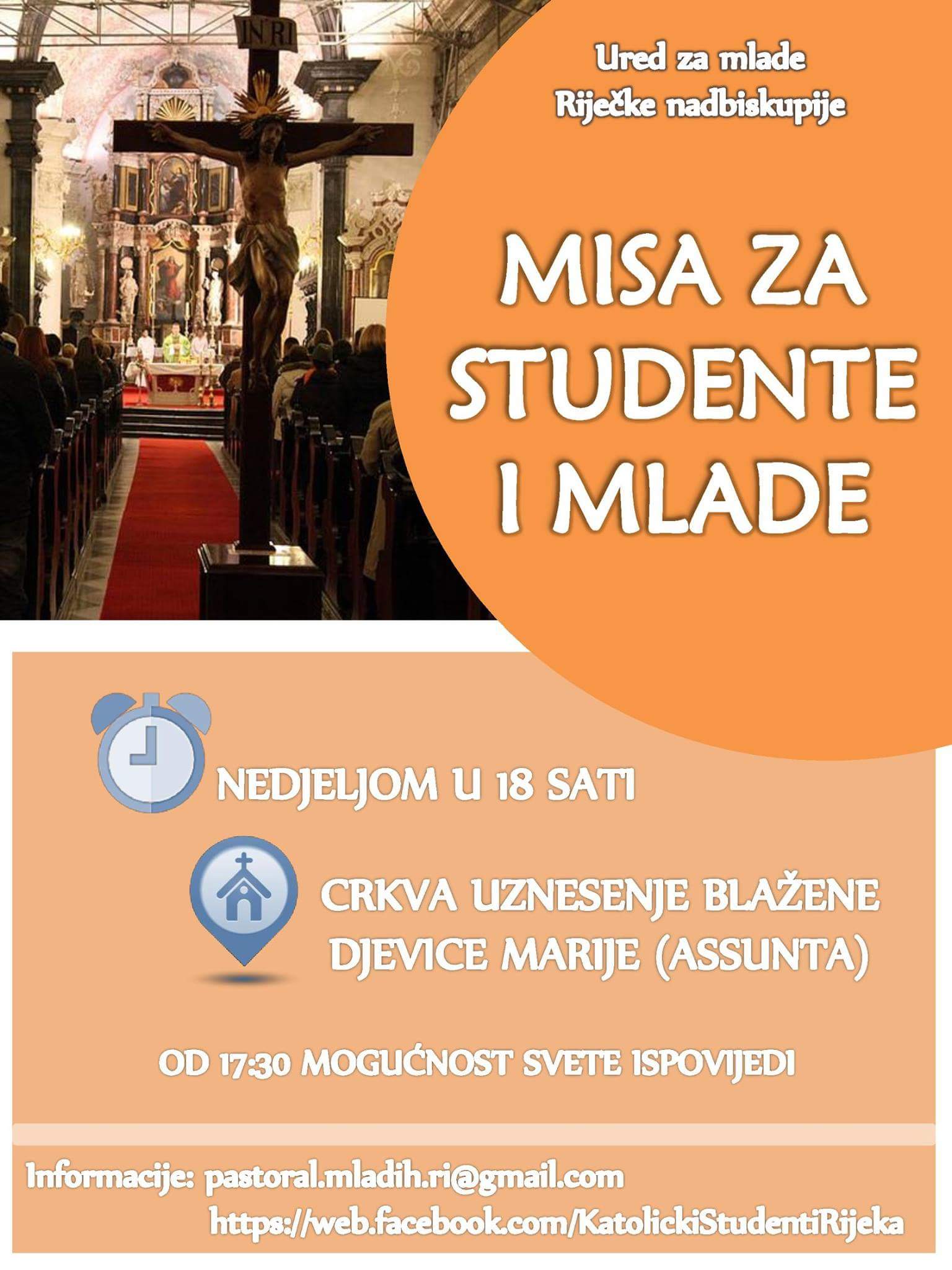 Rijeka: misa za studente i mlade