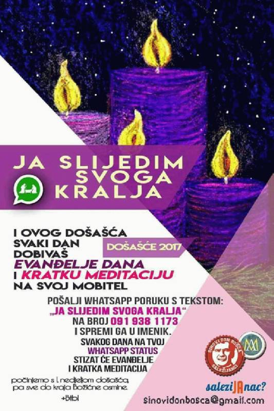 Kroz došašće svaki dan na mobitel evanđelje dana i meditacija